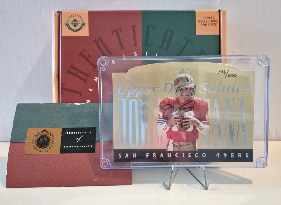 JOE MONTANA 1995 Upper Deck Authenticated Signed Oversized Card Auto #346/1000 - Image 1 of 4
