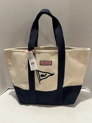 NWT Vineyard Vines Canvas Boat & Tote Bag Cream Navy Blue Beach MSRP $118 - Image 1 of 4