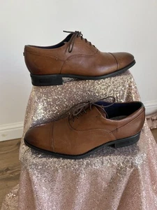 TED BAKER Sittab Oxford Shoes UK 8 EU42 Tan Brown Leather Lace Up NEW RRP £109 - Picture 1 of 24