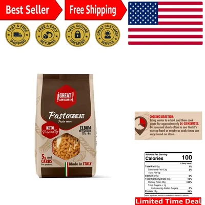 Versátil pasta de codo baja en carbohidratos de 8 oz - último alimento reconfortante con 7 carbohidratos netos Foto 1 de 4