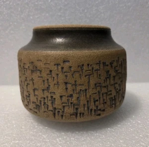 VTG Fenter Studio Pottery Brown Textured Vase  MCM Nature Rustic Natural - Picture 1 of 9