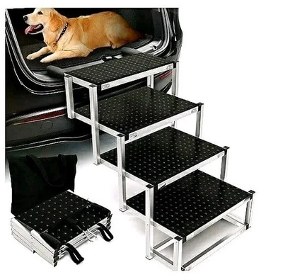 Gimars Ultra Sturdy Extra Wide Aluminium Dog Car Stairs For Large Dogs 17in. New - Image 1 of 4