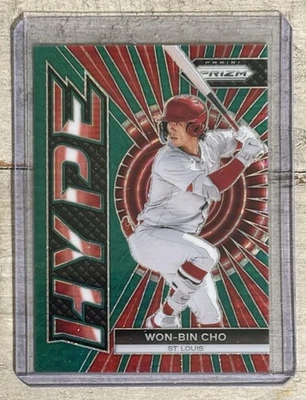 2024 Panini Prizm Baseball Won-Bin Cho Hype Green Pulsar Prizm Parallel SP #9/25 - Image 1 of 4
