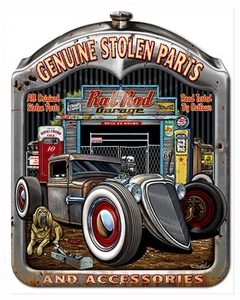 Original Stohlenteile Rat Rod Garage Art Tankstelle Schild 14×18 - Bild 1 von 1