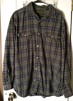 TIMBERLAND Men's Flannel Shirt Plaid Green XL - Image 1 of 4