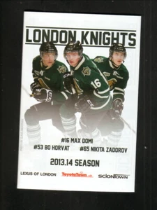 London Knights Max Domi Bo Horvat 2013-14 programma tascabile Mac avamposto OHL - Foto 1 di 2