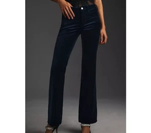 PILCRO Anthropologie Velvet Pants DemiLune Bootcut Navy Blue Sz 25 (Q5-3) - Picture 1 of 2