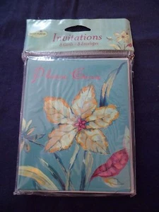 Tracy Porter Please Come Flor Invitaciones 8 Tarjetas/Sobres Fiesta Nuevo Lote de 2 - Imagen 1 de 2