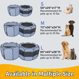 EighteenTek 2 Rooms Pop Up Pet Playpen Dog House Indoor Outdoor Tent Foldable - Picture 1 of 19