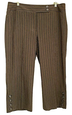 Pantalón Style & Co Crop Slack elástico tiro medio rayas carrera punk grunge talla 16 Foto 1 de 4