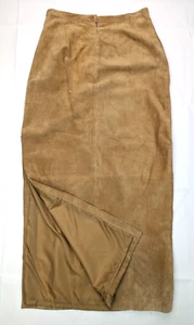 Vtg Yvonne Marie Suede Leather Wrap Pencil Lined Skirt, Women 4 (27x37) See Desc - Picture 1 of 13