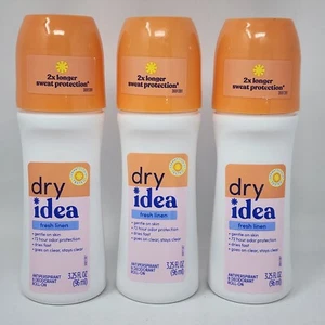 Dry Idea Roll-On Antiperspirant & Deodorant 72H Fresh Linen 3.25 fl oz (3 Pack) - Picture 1 of 5