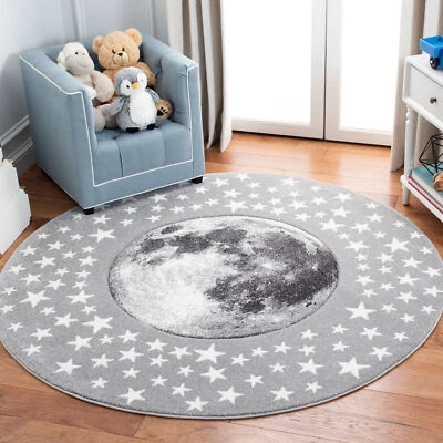 Safavieh Carousel Kids GREY / WHITE 3' X 3' Round Area Rug - CRK135F-3R - Image 1 of 3