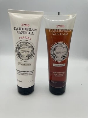 Perlier 1793 Caribe Lote de Crema Corporal-Baño y Ducha en Vainilla Original 8.4oz ea Foto 1 de 2