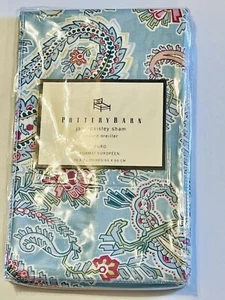 POTTERY BARN JANE PAISLEY Euro SHAM 26" X 26” Blue Pink Paisley NEW - Picture 1 of 4