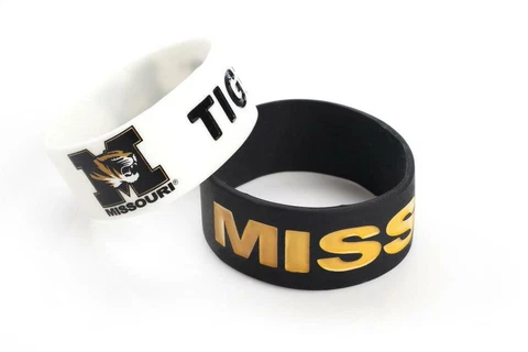 Missouri Tigers Silicone Bracelets 2 Pack Wide [NEW] NCAA Jewelry Bracelet Cover