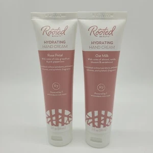 Rooted Beauty Hydrating Hand Cream Set of 2 - 1 Oat Milk & 1 Rose Petal NEW! - Picture 1 of 1