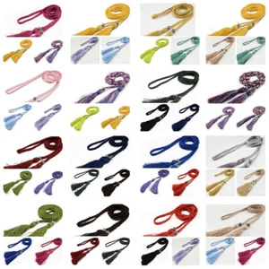 3 PSC Woven Knot Decor Waist Rope Ladies Braided Tassel Belt Self Tie Waistband - Picture 1 of 21
