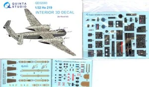 Quinta Studios 1/32 HEINKEL He-219 3D DECAL COLORED INTERIOR SET Revell - Picture 1 of 8