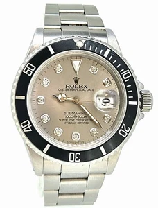 Rolex Submariner Date  Men’s Stainless Steel Watch Diamond Dial - Picture 1 of 11