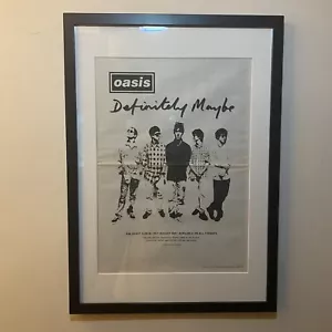 NME OASIS “DEFINITELY MAYBE” INSERT POSTER FRAMED & MATTED, ORIGINAL 1994 - Picture 1 of 3