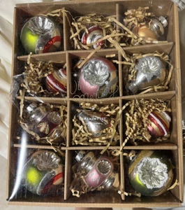Pottery Barn Mercury Glass Mixed Vintage Christmas Ornaments - Set of 12 - Picture 1 of 3