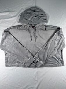 Juicy Couture Womens XL Gray Velvet Cropped Hoodie Sleepwear Cozy