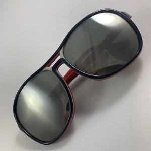 Vintage Sunglasses Ski red wht blu Aviator Mirror70's Taiwan Rare Skiing ABG#621 - Picture 1 of 24
