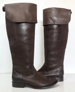 Gr. 6,5 Frye Damen Melissa Over-the-Knee Stiefel dunkelbraunes Leder Neu ohne Etikett - Bild 1 von 12