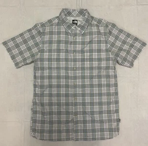 The North Face Green/Blue Plaid Lightweight Short Sleeve Button Down Mens MED - Picture 1 of 11