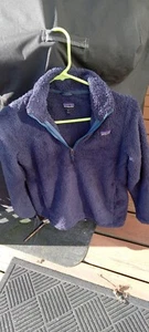  Patagonia  Sweatshirt Jacket Kids Navy Blue Size XL-14     1/4 Zip - Picture 1 of 5