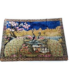 Vintage Peacock Tapestry 56" X 38.5" Colorful Suitable for Hanging Unmarked