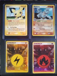 Pokemon EX Power Keepers Lot (4) Pichu- regular, Machamp, Lightning, Fire- Holo - Picture 1 of 18