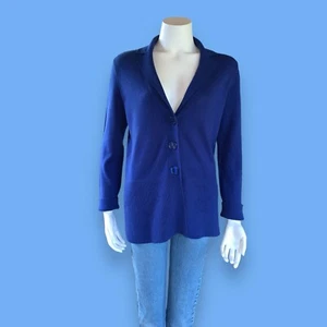 Jones New York cobalt blue cashmere cardigan - Picture 1 of 7