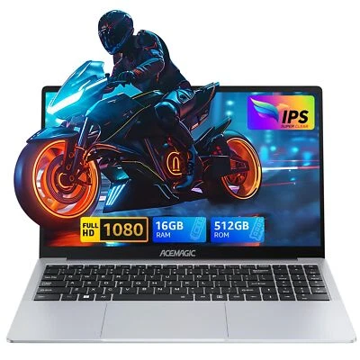 ACEMAGIC 15,6" FHD computer portatile - quad-core, 16 GB DDR4, 512 GB SSD Win 11, corpo in metallo - Immagine 1 di 4