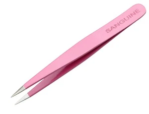 Edelstahl Haarzupfpinzette Salon Haarpinzette spitze Spitze rosa - Bild 1 von 1