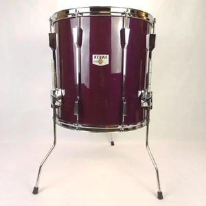 Tama 16x16" Piso Tom Tambor Negro Orquídea Rockstar DX De Colección Años 90 Japón MIJ 9 Capas MH - Imagen 1 de 13