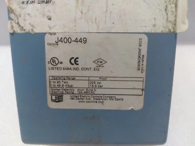 United Electric Controls J400-449 Pressure Switch 225Psi 15.5Bar 15A 480Vac - Image 1 of 4