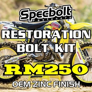 RM250 Restoration Bolt Kit For Suzuki RMX RM 250 82-Cur Specbolt OEM Zinc Finish - Picture 1 of 11