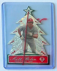 2000 Pacific Scott Rolen Christmas Tree DIe-Cut Ornament Card - Picture 1 of 2