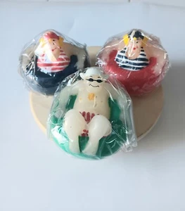 Vintage Fat Beach People Tubing Figural Candles 3pc Set. Boston Warehouse - Picture 1 of 14