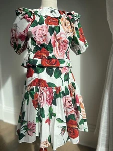 Dolce and Gabbana girls luxury floral set size 9-10 blouse and skirt brand new - Picture 1 of 11