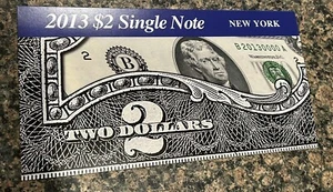 2013 $2 Single Note Fed Reserve Bank of New York - Picture 1 of 2
