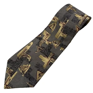 Cabralli Collection Sandwashed 100% Silk Men's Tie Gray Abstract Art Made in USA - Picture 1 of 5