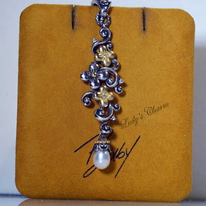 ๐ฆ HE Barbara Bixby Diamond Pearl Enhancer Sterling 18K Gold Pendant - Picture 1 of 3