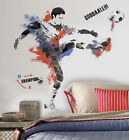 MEN'S SOCCER CHAMPION PLAYER with ball sports wall stickers MURAL 22 decals 38"