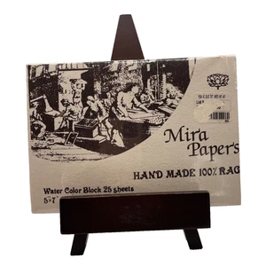 Handgefertigte 100 % Rag Mira Papiere Aquarellblock 25 Blatt 5"x7" Kaltpresse - Bild 1 von 6