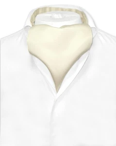Vesuvio Napoli ASCOT Solid CREAM Color Cravat Mens Neck Tie - Picture 1 of 2