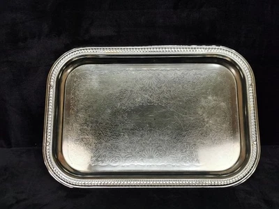 Large Chrome Tray Platter 17" x 12" Vintage Entertaining Table Banquet Kitchen - Image 1 of 4