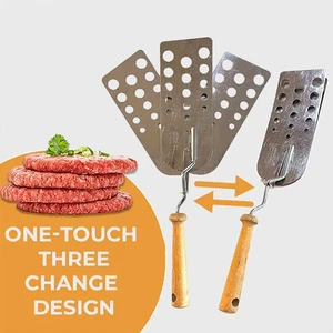 Creative Hot Meat Patty Spatula, Stainless Steel Triple Blade Spatula For BBQ GA - Picture 1 of 6